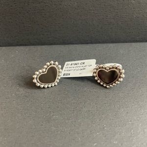 Lagos black onyx heart earring